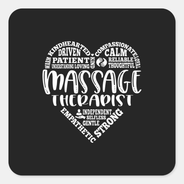 Massage Therapist, Masseuse, subway art Square Sticker (Front)