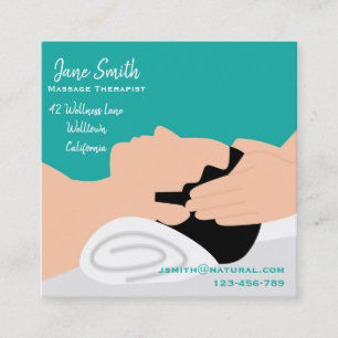 Massage Therapist modern design Square Business Card