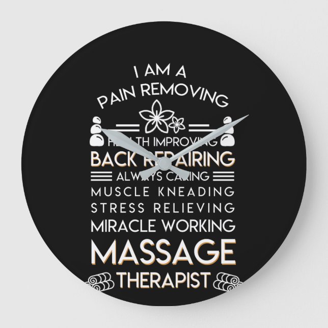 Massage Therapist Pain Removing Health Large Clock (Front)