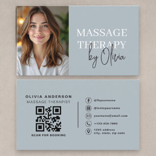 Massage Therapist Photo QR Code Business Card