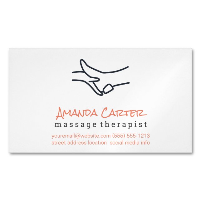 Massage Therapist | Physical Therapist Business Ca Magnetic Business Card (Front)