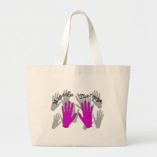 Massage Therapist PINK Hands Design Large Tote Bag