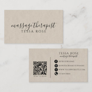 Massage Therapist QR Code  Business Card