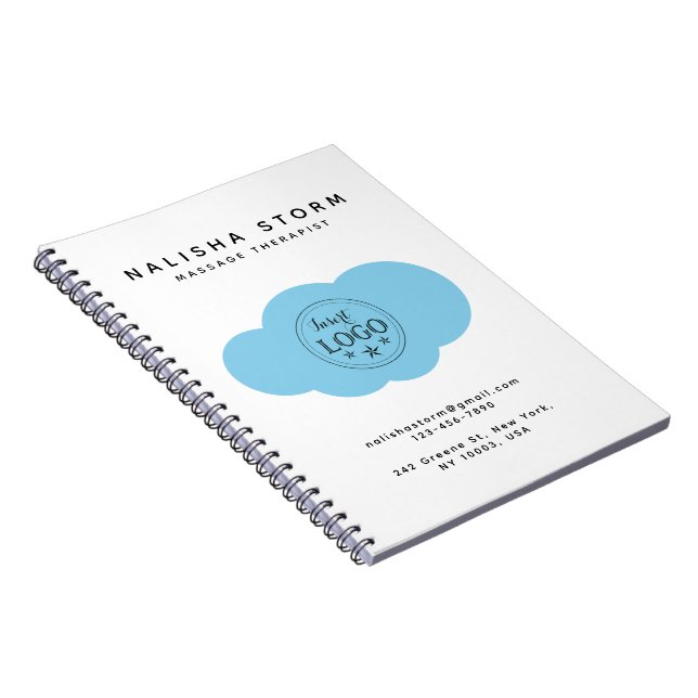 Massage Therapist’s Personalized Spiral Photo Notebook (Right Side)