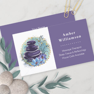 Massage Therapist Salon Spa Stylist Zen Stones Business Card
