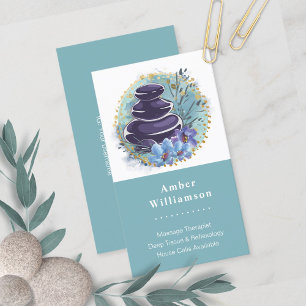 Massage Therapist Salon Spa Stylist Zen Stones Business Card