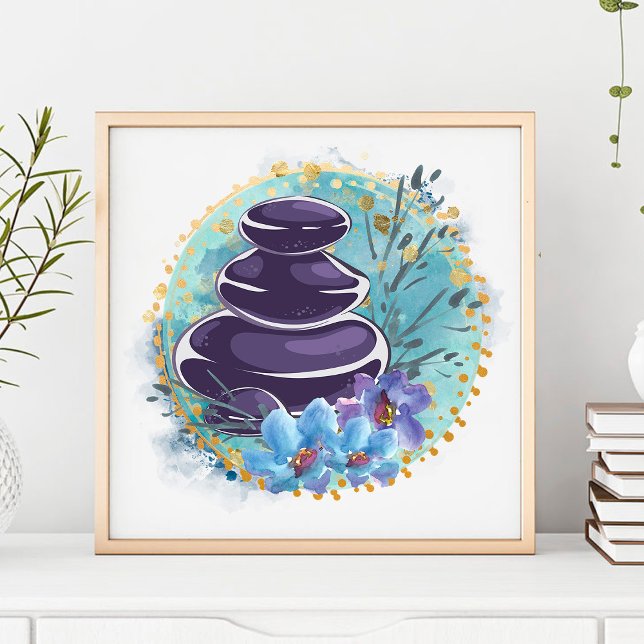 Massage Therapist Salon Spa Stylist Zen Stones Poster (Creator Uploaded)