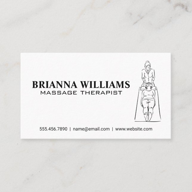 Massage Therapist Session on Table Business Card (Front)