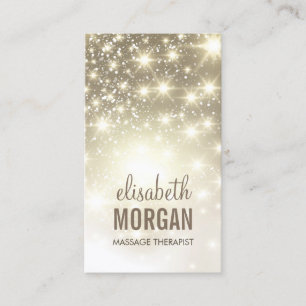 Massage Therapist - Shiny Gold Sparkles Business Card