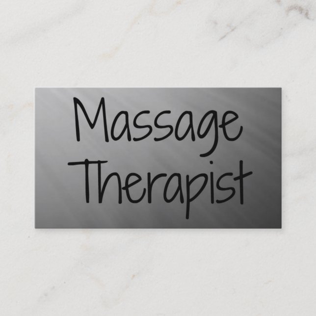 Massage Therapist Silver Business Card (Front)