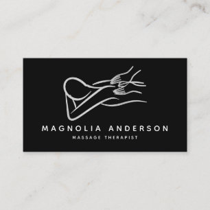 Massage Therapist Silver Foil Business Card