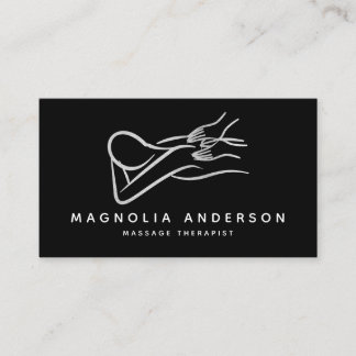 Massage Therapist Silver Foil Business Card
