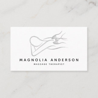 Massage Therapist Silver Foil Business Card