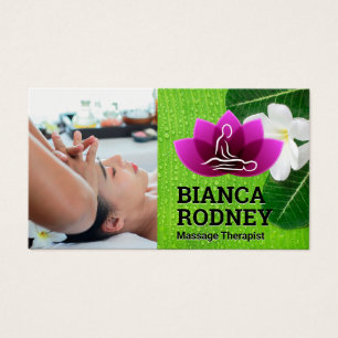 Massage Therapist Spa Flowers Leaves