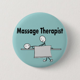Massage Therapist Stick Person 2 Inch Round Button