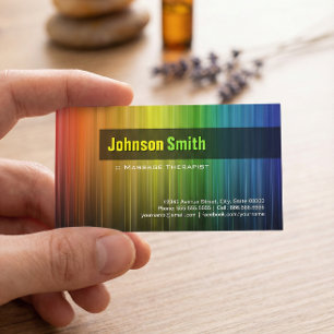 Massage Therapist - Stylish Rainbow Colours Business Card
