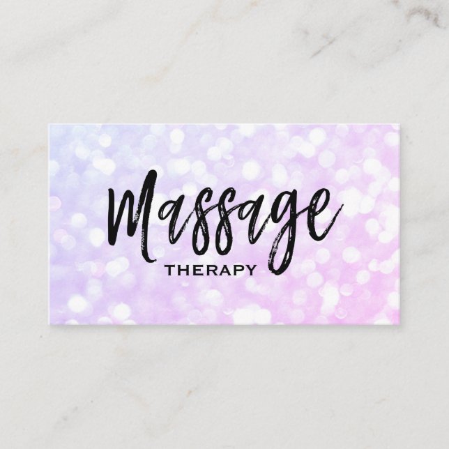 *~* Massage Therapist Trendy Pastel Bokeh Business Card (Front)