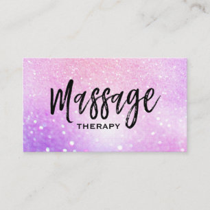 ** Massage Therapist Trendy Pastel Glitter Business Card