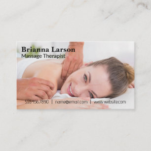 Massage Therapist   Woman Getting Massage Business Card