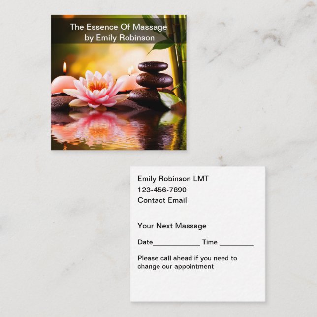 Massage Therapist Zen Appointment Cards (Front/Back)