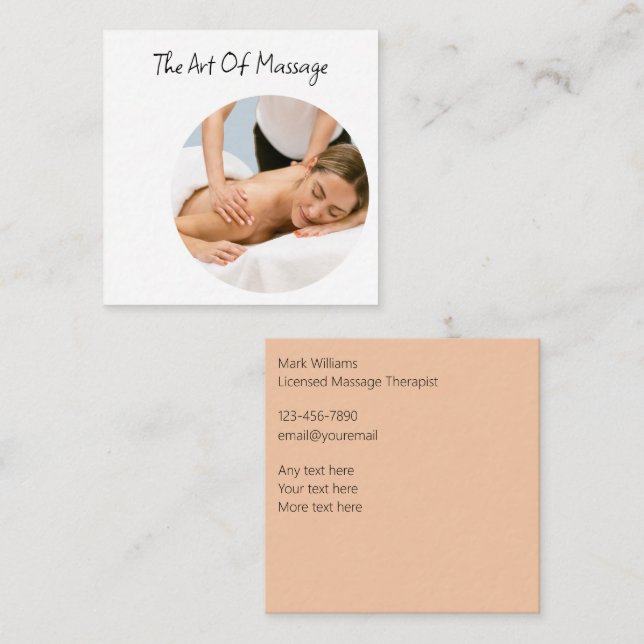 Massage Thérapiste Carte de visite tendance (Devant / Derrière)