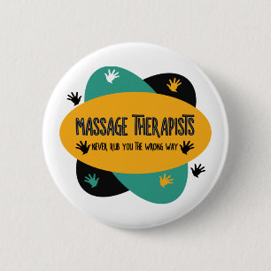 Massage Therapists Hands Rub Colourful 2 Inch Round Button