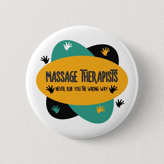Massage Therapists Hands Rub Colourful 2 Inch Round Button (Front)