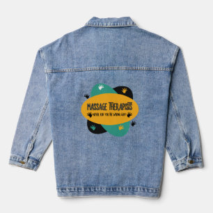 Massage Therapists Hands Rub Colourful Denim Jacket