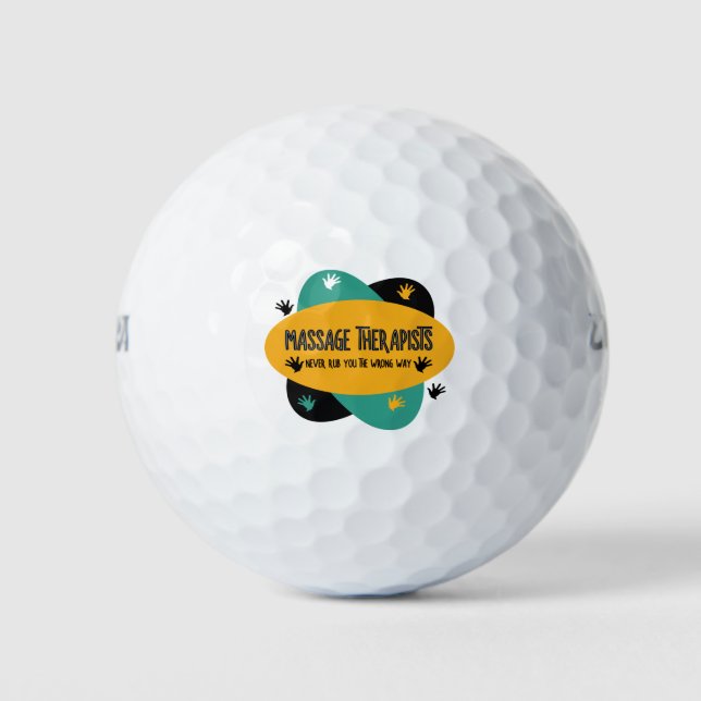 Massage Therapists Hands Rub Colourful  Golf Balls (Front)