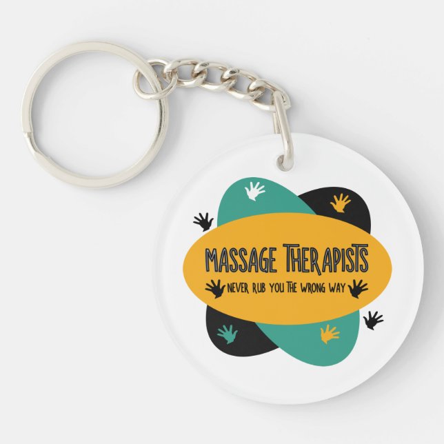 Massage Therapists Hands Rub Colourful  Keychain (Front)