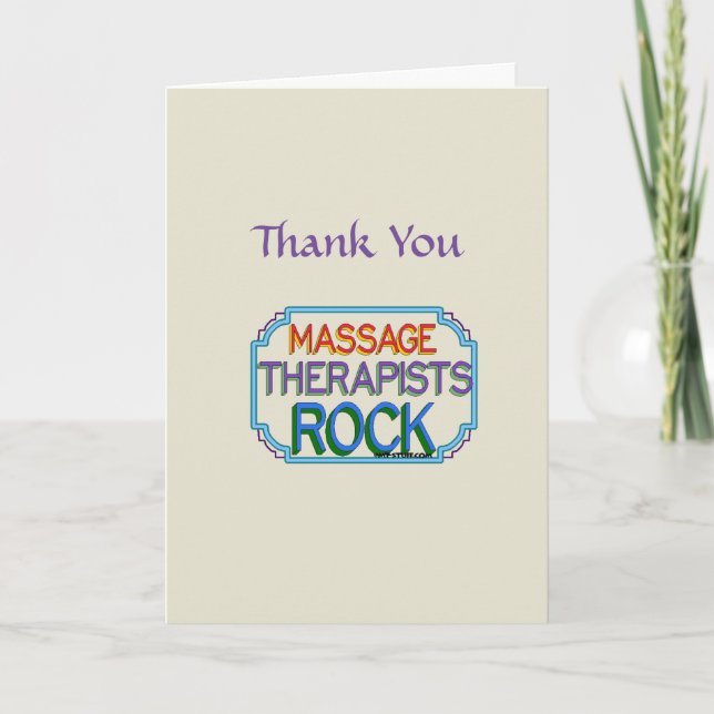 Massage Therapists Rock Thank You Card (Front)