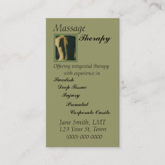 Massage Therapy Appointment Card