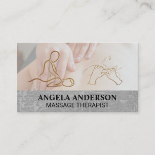 Massage Therapy   Back Massage Business Card