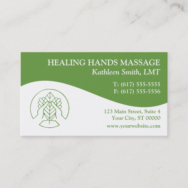 Massage Therapy Business Cards (Front)