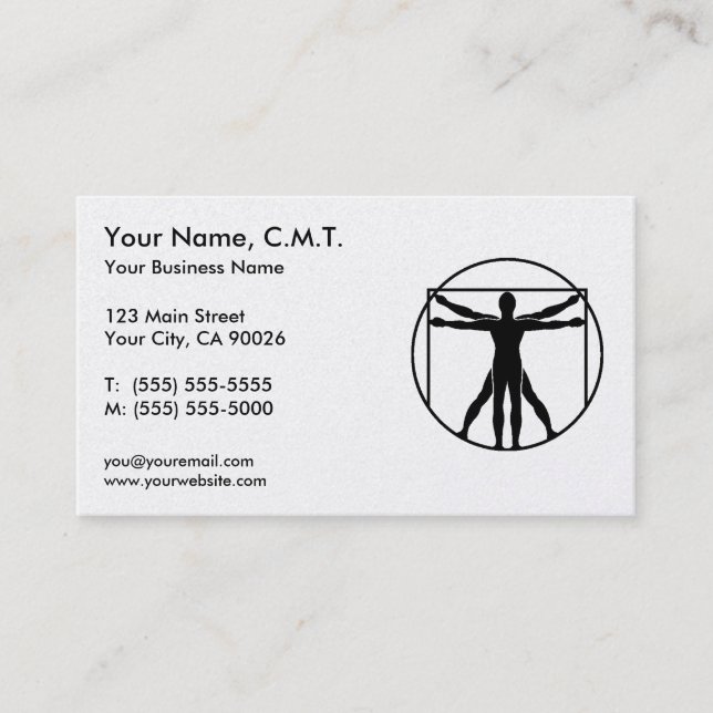 Massage Therapy Business Cards (Front)