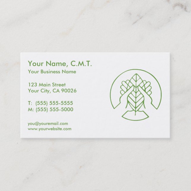 Massage Therapy Business Cards (Front)