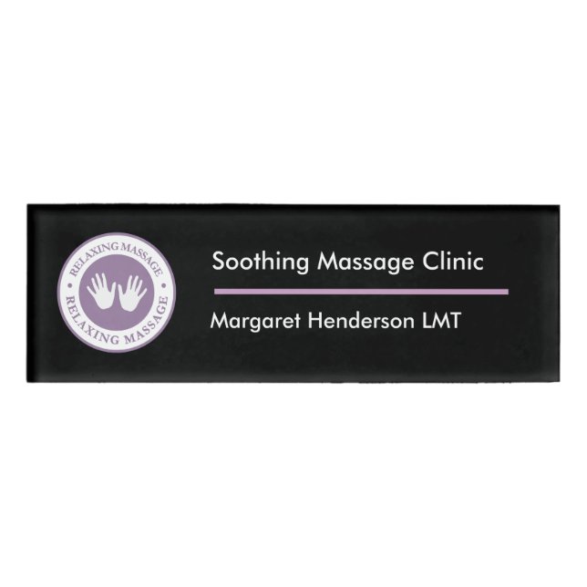 Massage Therapy Clinic Name Tag (Front)