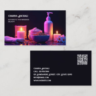 Massage Therapy Custom QR Business Card