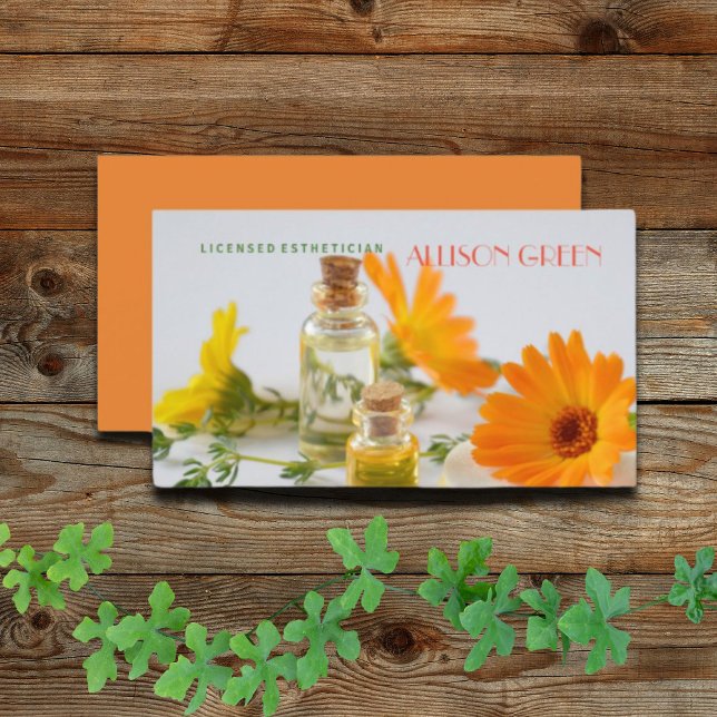 Massage Therapy Daisy Essential Oil Aromatherapy Business Card (Massage Therapy Daisy Essential Oil Aromatherapy Business Card)