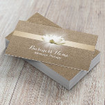Massage Therapy Glowing Lotus Healing Salon Burlap Business Card<br><div class="desc">Massage Therapy Glowing Lotus Healing Salon Burlap Business Card.</div>