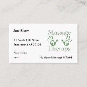 Massage therapy hand prints appointment card