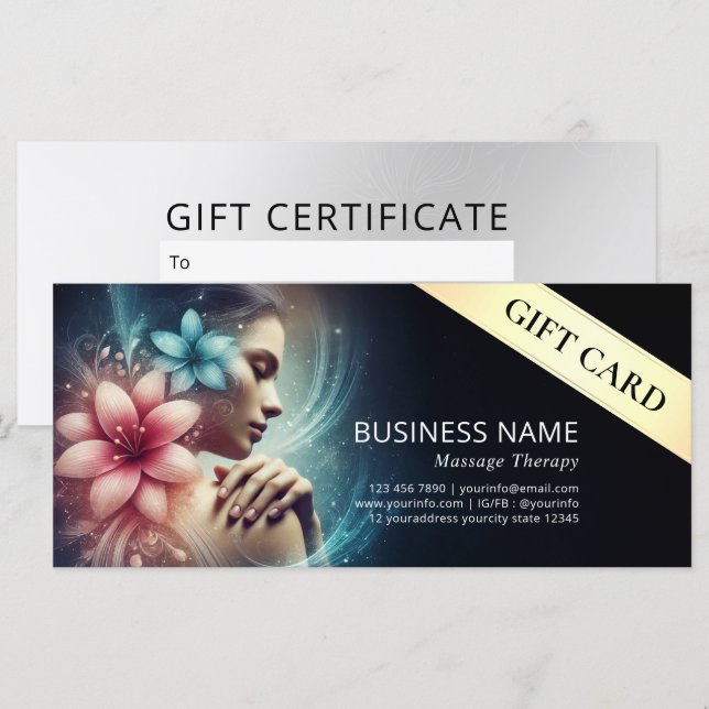 Massage Therapy Healing Hands Energy Spa Wellness (Front/Back)