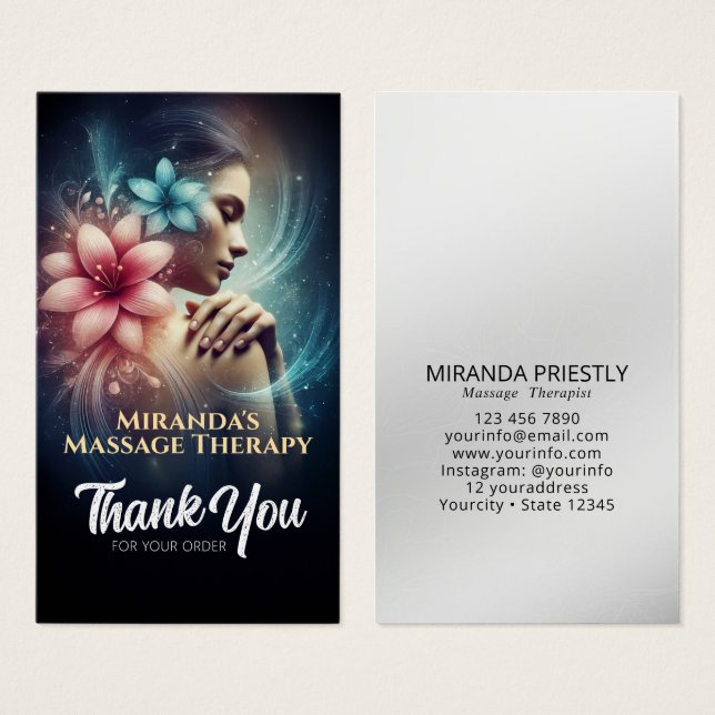 Massage Therapy Healing Hands Energy Spa Wellness (Front & Back)