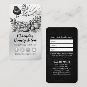 Massage Therapy Healing Hands Energy Spa Wellness Appointment Card