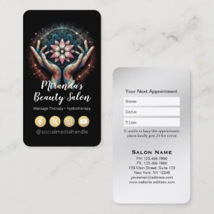 Massage Therapy Healing Hands Energy Spa Wellness Appointment Card