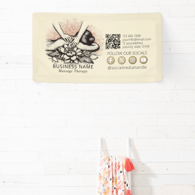 Massage Therapy Healing Hands Energy Spa Wellness Banner (Insitu)