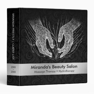 Massage Therapy Healing Hands Energy Spa Wellness Binder