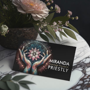 Massage Therapy Healing Hands Energy Spa Wellness Business Card
