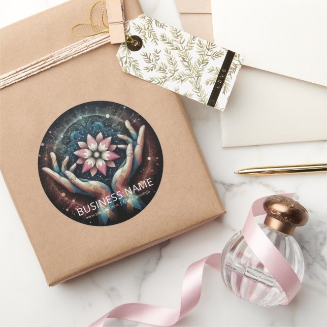 Massage Therapy Healing Hands Energy Spa Wellness Classic Round Sticker (Gifting)