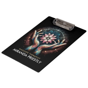 Massage Therapy Healing Hands Energy Spa Wellness Clipboard
